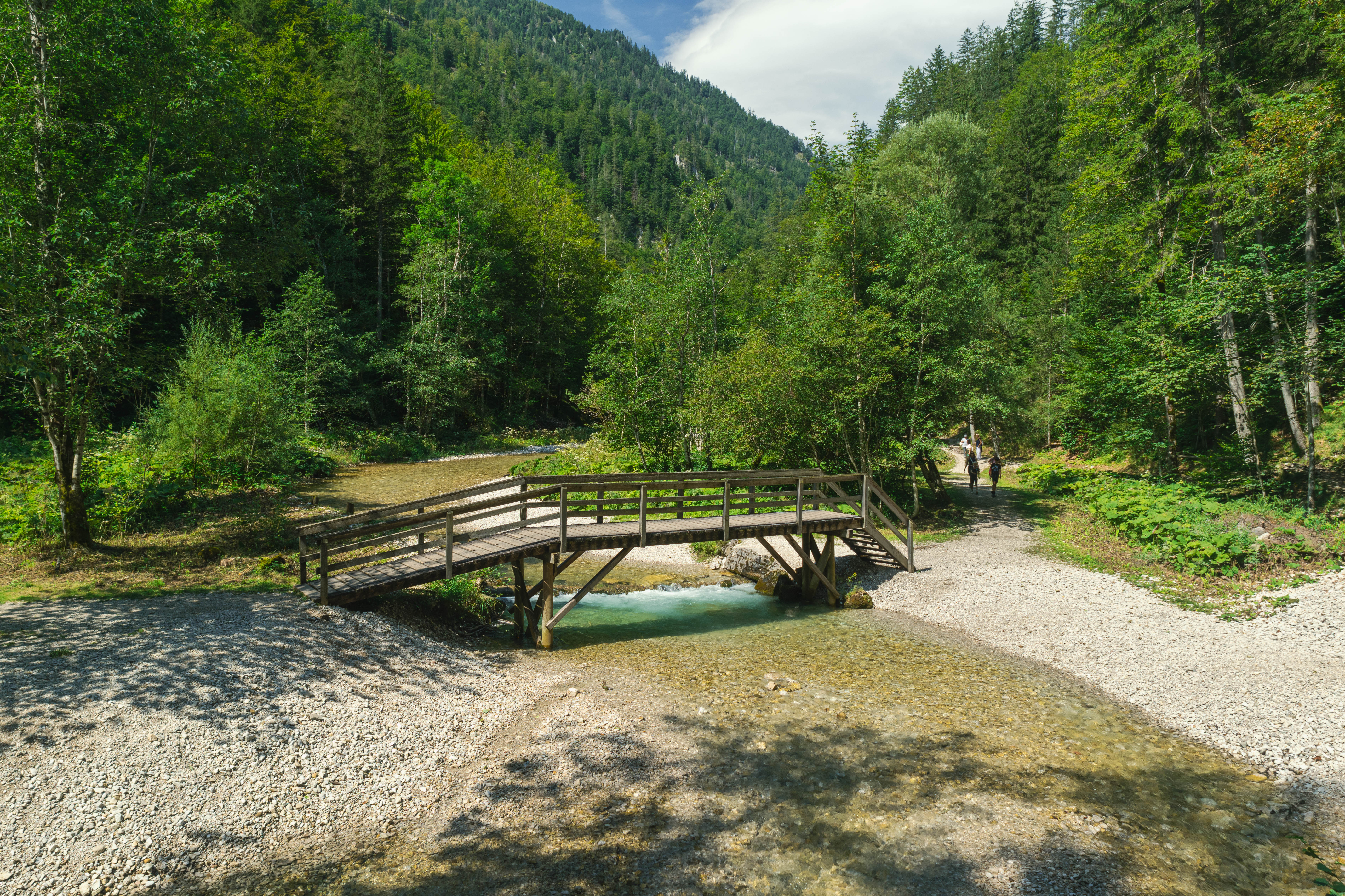 Mostík cez rieku v Mendlingtal