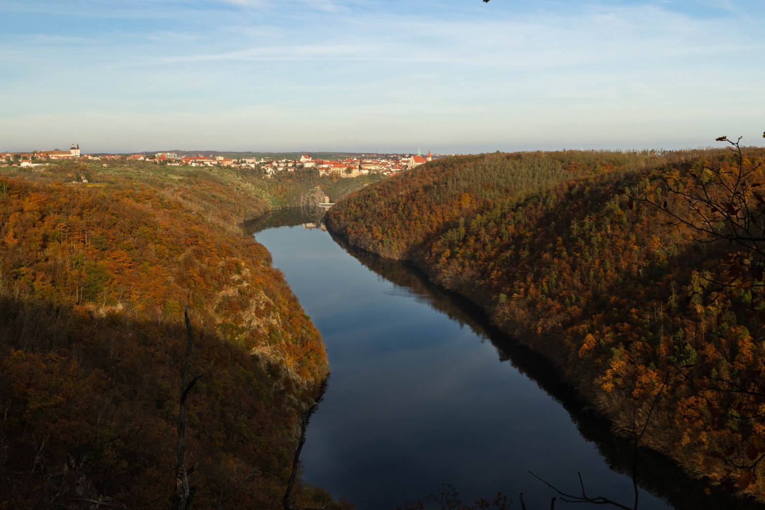 Znojmo, výhľad z parku Podyjí.
